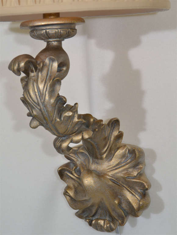 American Pair of Beautiful 1970s Sirmos Trompe L'Oeil Plaster Wall Sconces For Sale