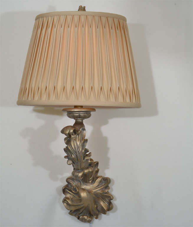 Hand-Crafted Pair of Beautiful 1970s Sirmos Trompe L'Oeil Plaster Wall Sconces For Sale