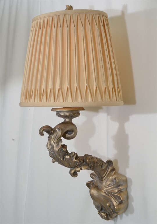 Pair of Beautiful 1970s Sirmos Trompe L'Oeil Plaster Wall Sconces In Good Condition For Sale In Austin, TX