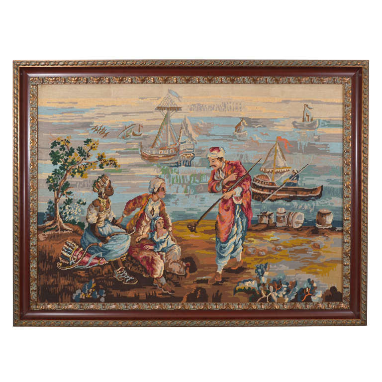 Framed Needlepoint Tapestry For Sale at 1stDibs