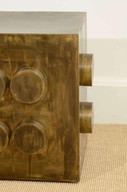 A Phillip & Kelvin LaVerne 'Motion #2' Patinated Small Table. 1