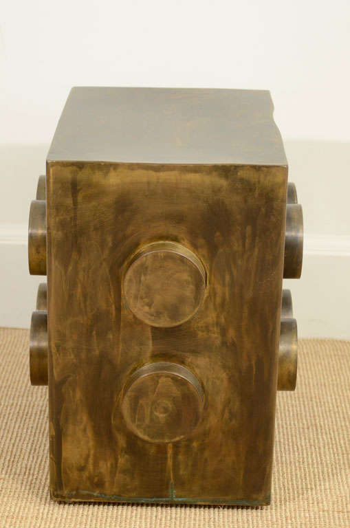 A Phillip & Kelvin LaVerne 'Motion #2' Patinated Small Table. 2