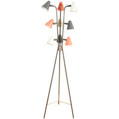 Gerald Thurston for Lightolier Enameled Tripod Floor Lamp