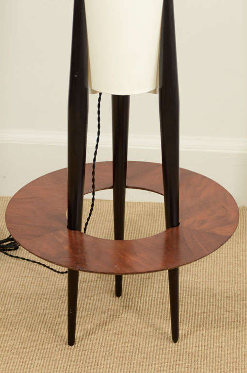 Pair of French Wooden Floor Lamps by Rispal In Excellent Condition In New York, NY