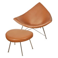 Retro George Nelson Coconut Chair and Ottoman