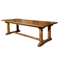 English oak trestle table, c. 1900-20