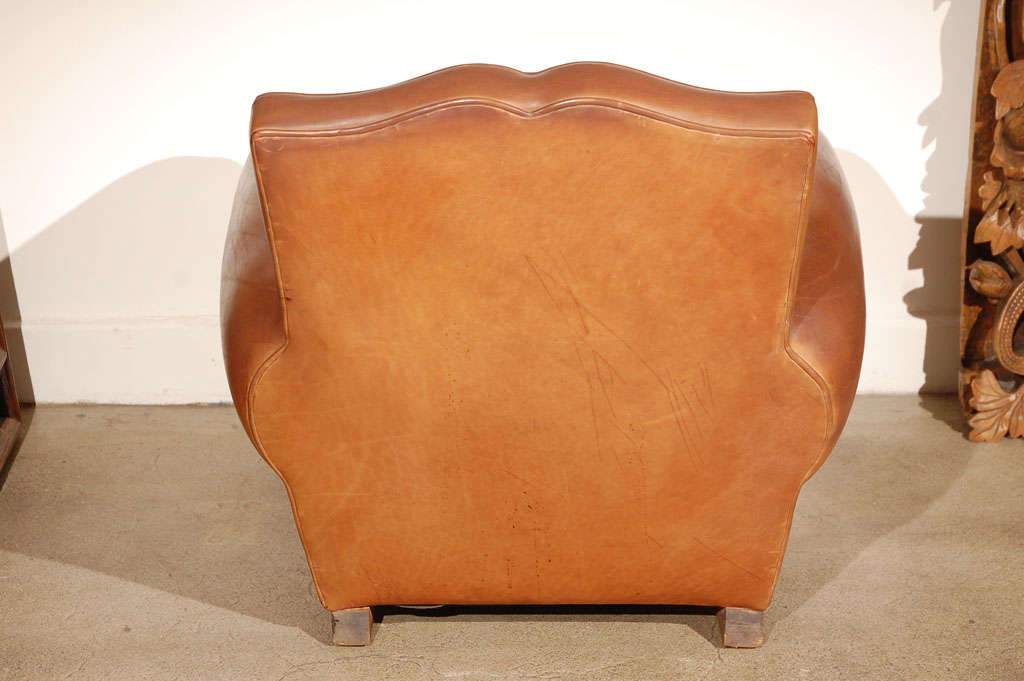 Hand-Crafted Leather Club Chair, Moustache Style