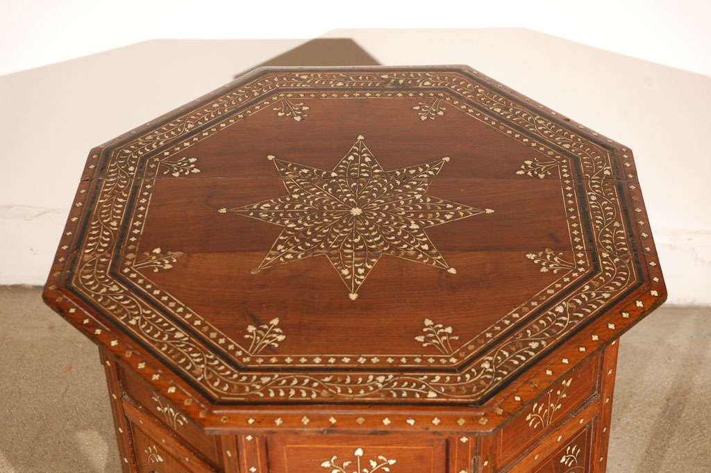 19th Century Anglo Indian Rosewood Ivory Inlaid Side Table 1