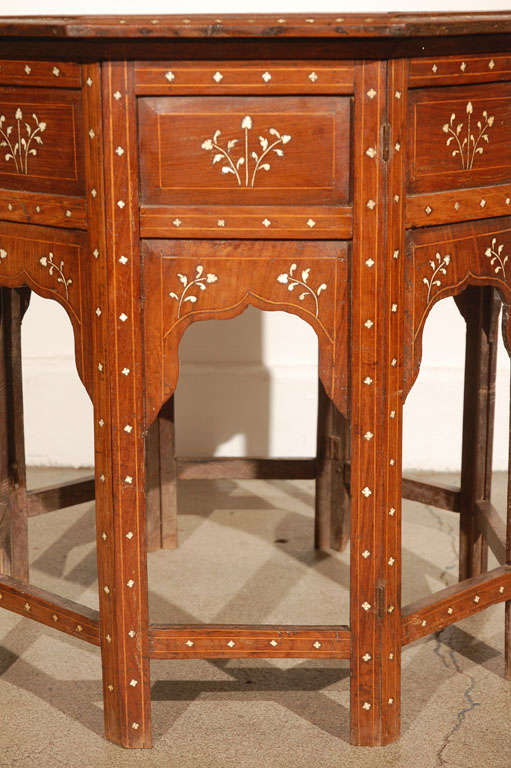 19th Century Anglo Indian Rosewood Ivory Inlaid Side Table 3