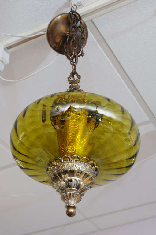 American Stunning Olive Green Midcentury Ceiling Pendant