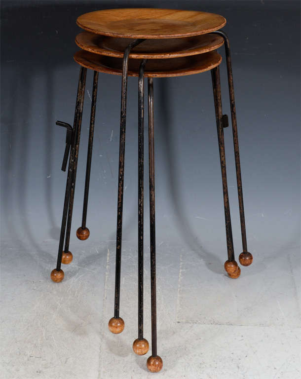 Set of Three Mid Century Nesting Tables by Tony Paul