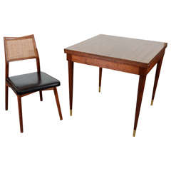Retro Mid Century Fold-Out Dining Table with Four Chairs
