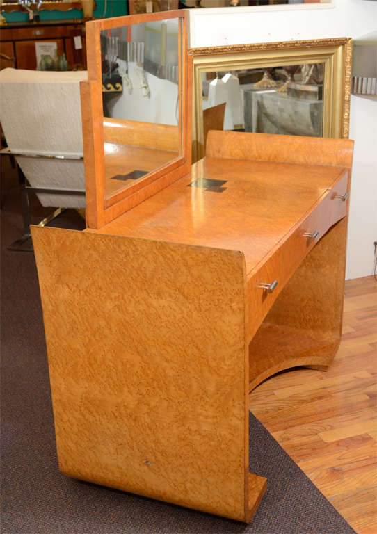 Art Deco Vanity Table with Mirror by Eugene Schoen For Sale 1