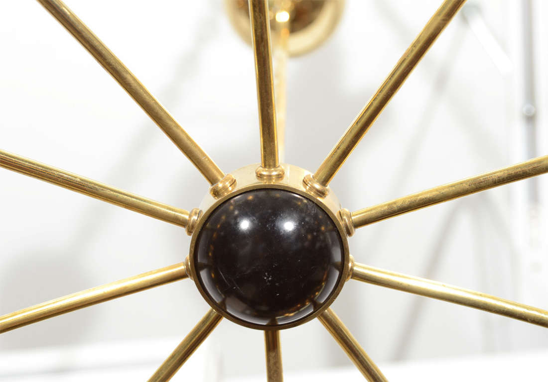 Mid Century Stilnovo Style Spider Chandelier w/ Ten Lights 2