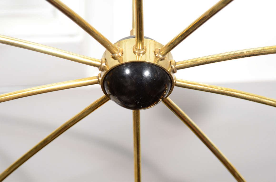 Mid Century Stilnovo Style Spider Chandelier w/ Ten Lights 3