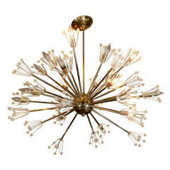 Mid Century Brass and Glass Sputnik Chandelier by Emil Stejnar 10