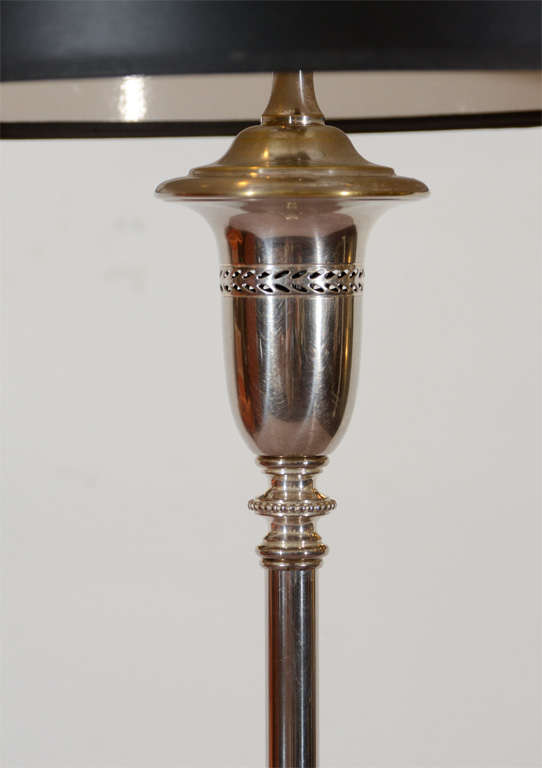 Vintage Silver Plate Floor Lamp with Perforation Details at 1stDibs ... - Retro Silver Floor Lamp