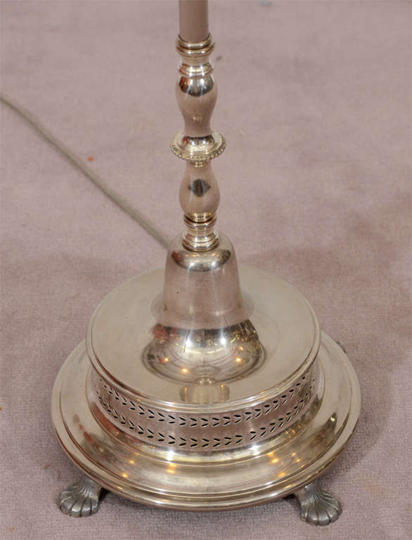 Vintage Silver Plate Floor Lamp with Perforation Details at 1stDibs ... - Retro Silver Floor Lamp
