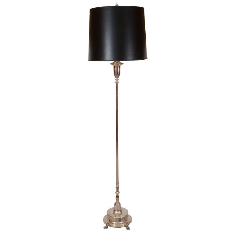 Image showcasing Vintage Silver Plate Floor Lamp with Perforation Details at 1stDibs ...