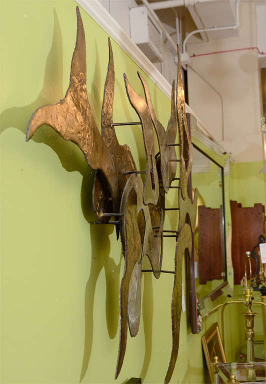 Mid Century Abstract Metal Wall Sculpture by Silas Seandel at 1stDibs