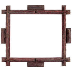 Chip carved Tramp Art Criss-Cross Frame