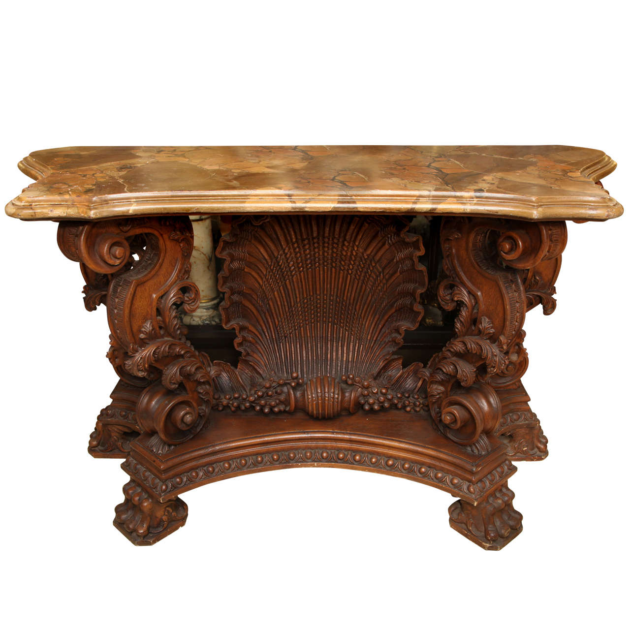 Italian Rococo Style Shell Motif Console