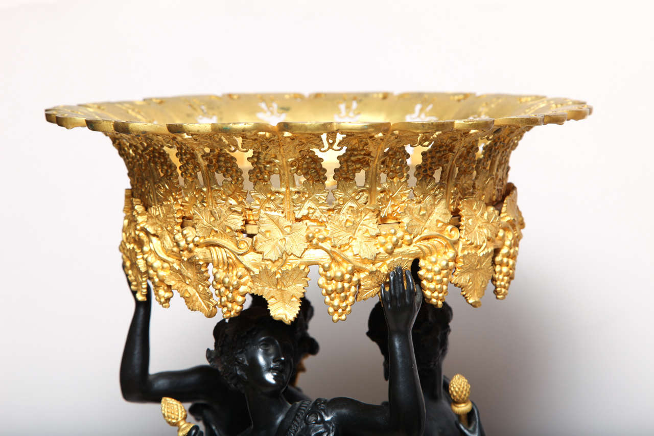 Pair of French neoclassical patinated and gilt bronze figural centerpieces 2