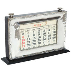 Antique English Art Deco Sterling Silver Perpetual Calendar by W.J. Myatt & Co.