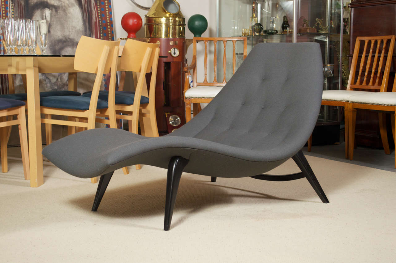 American 60's Chaise Lounger In Style Of Adrian Pearsall