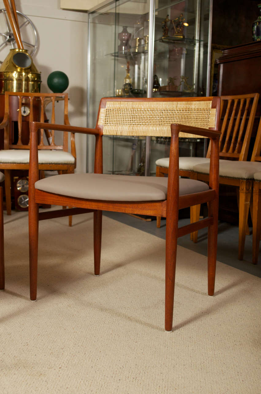 Four Danish Teak dining chairs by Erik Worts for Henrik Worts Mobelsnedkeri In Good Condition In San Francisco, CA
