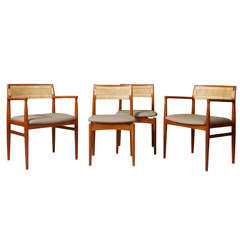Quatre chaises de salle à manger danoises en teck par Erik Worts pour Henrik Worts Mobelsnedkeri