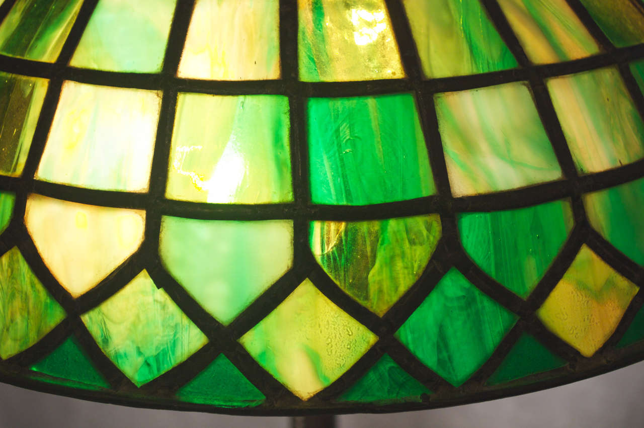 Arts and Crafts Signed Leaded Glass Table Lamp by the Handel Company