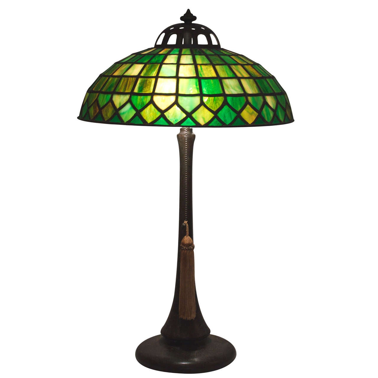 Signed Leaded Glass Table Lamp by the Handel Company