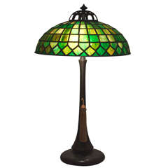 Antique Signed Leaded Glass Table Lamp by the Handel Company
