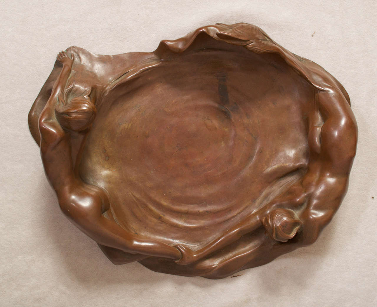 Art Nouveau Bronze Tray with Mermaid 1