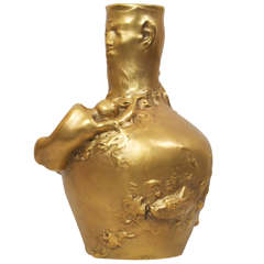 Art Nouveau Gilt Bronze Vase