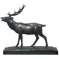 American Bronze Stag Signed, L. Gilbert