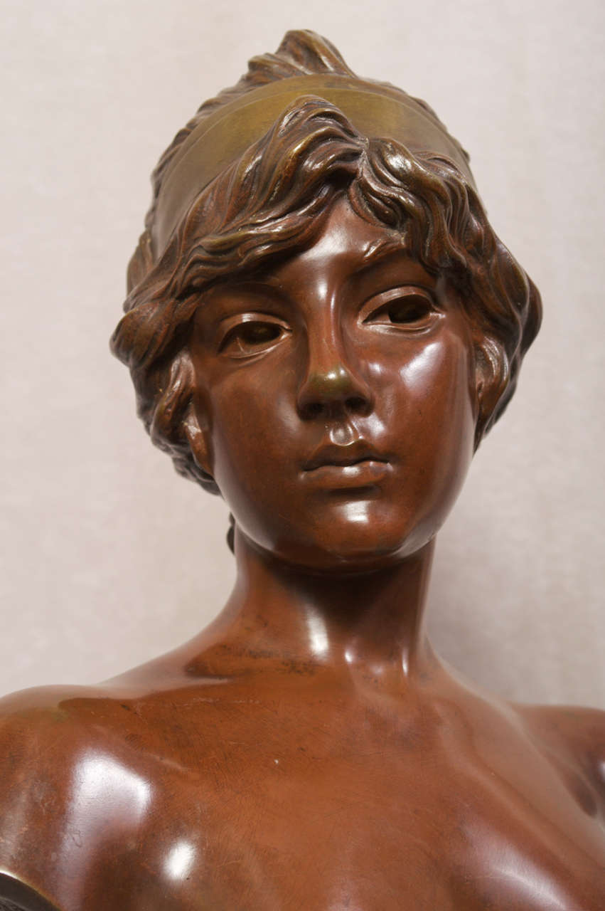 Bronze Bust "Tanagra" by E. Villanis at 1stDibs bronze sculpture, e