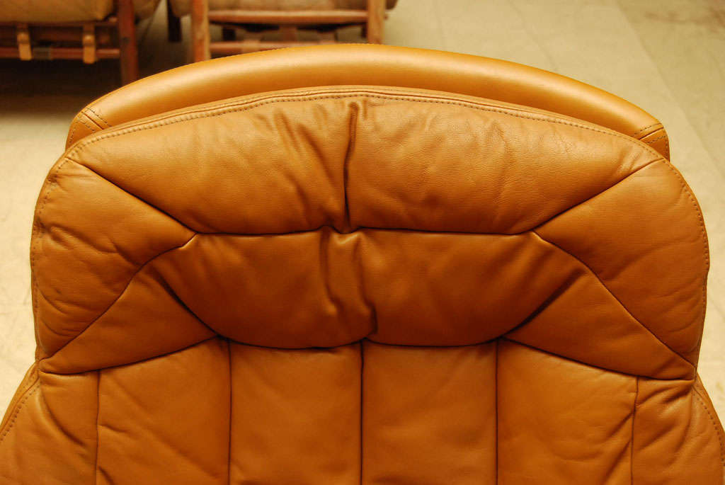 Pair of Leather Swivel Chairs by W Klein 1