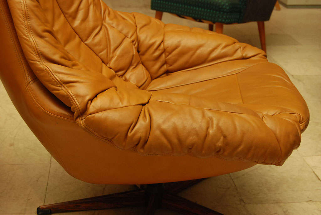 Pair of Leather Swivel Chairs by W Klein 4