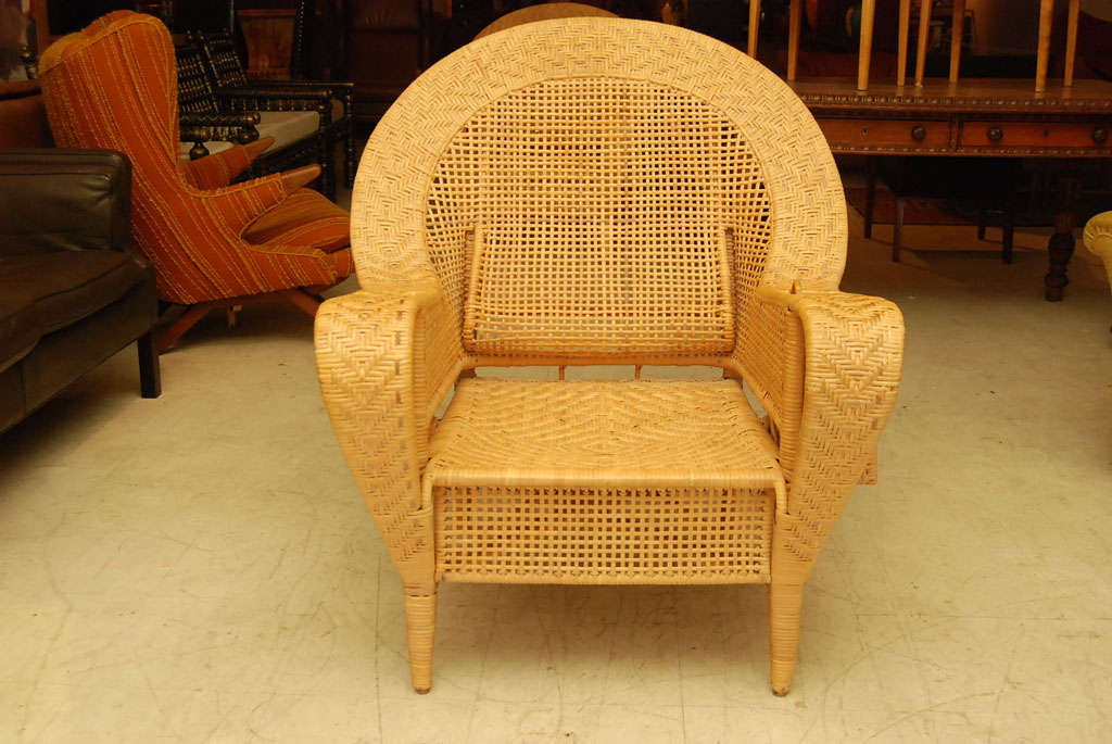 Danish Pair of Wicker Lounge Chairs by Kai Fisker