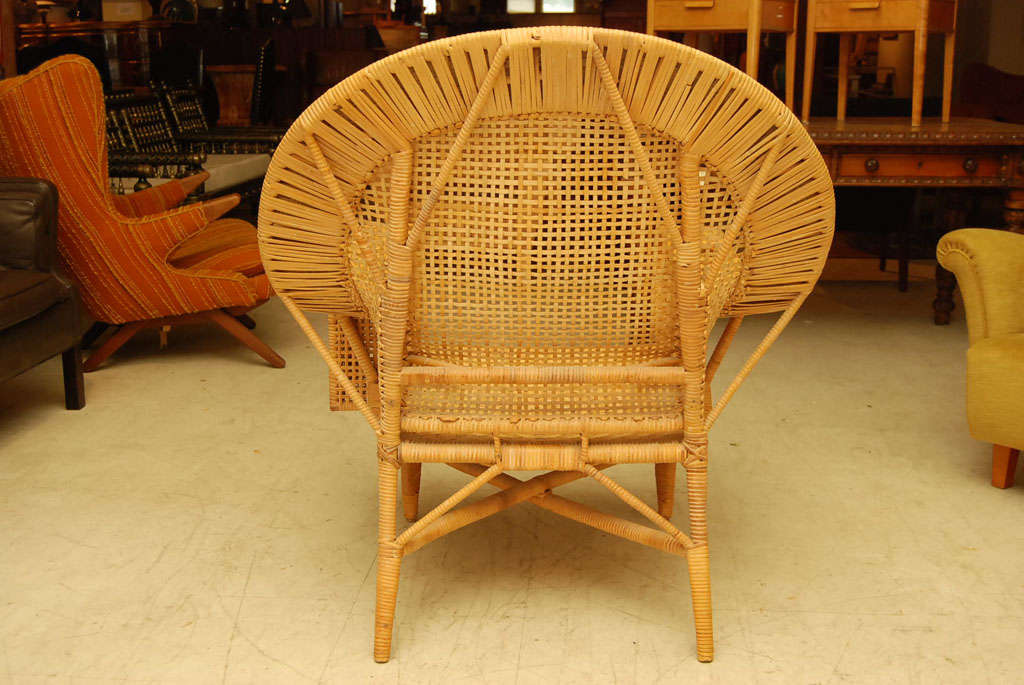 Pair of Wicker Lounge Chairs by Kai Fisker 1