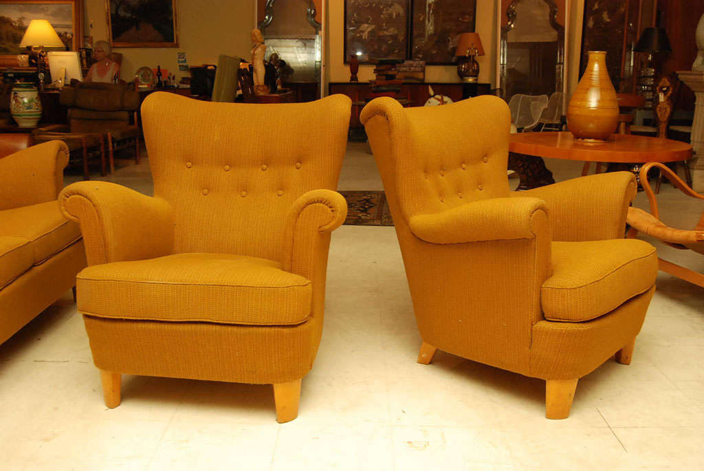 Mustard Sofa Set at 1stDibs