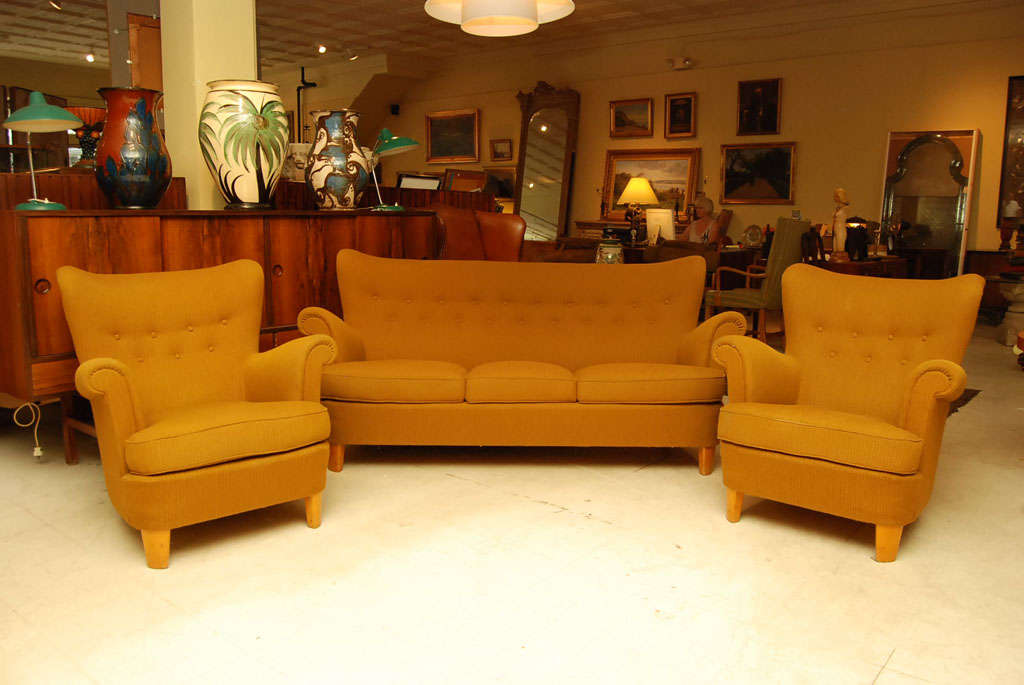 Mustard Sofa Set at 1stDibs