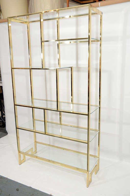 Milo Baughman Brass Etagere