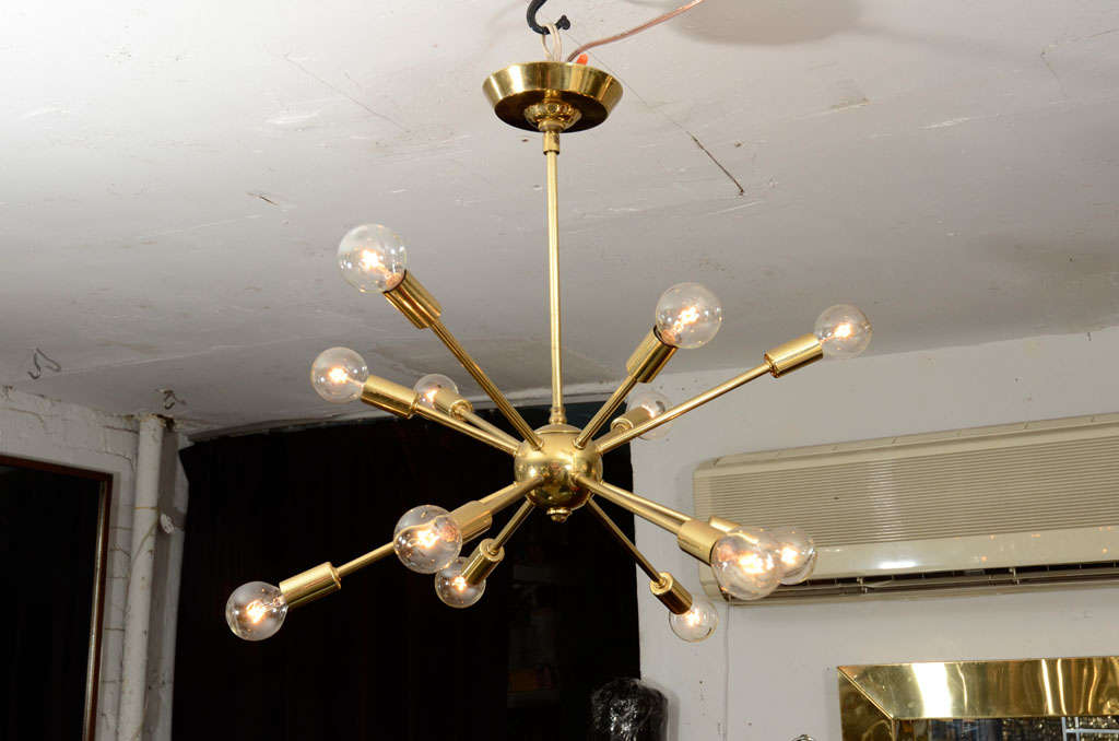 Classic Brass Sputnik Chandelier at 1stDibs