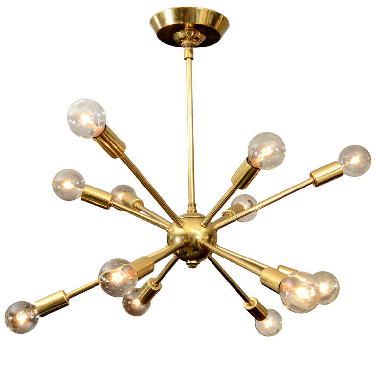 Classic Brass Sputnik Chandelier at 1stDibs