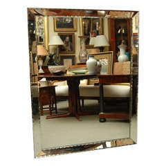 Italian Mirror On Mirror With Glass Rosettes