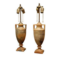 Pair Of Marble Urn Lamps