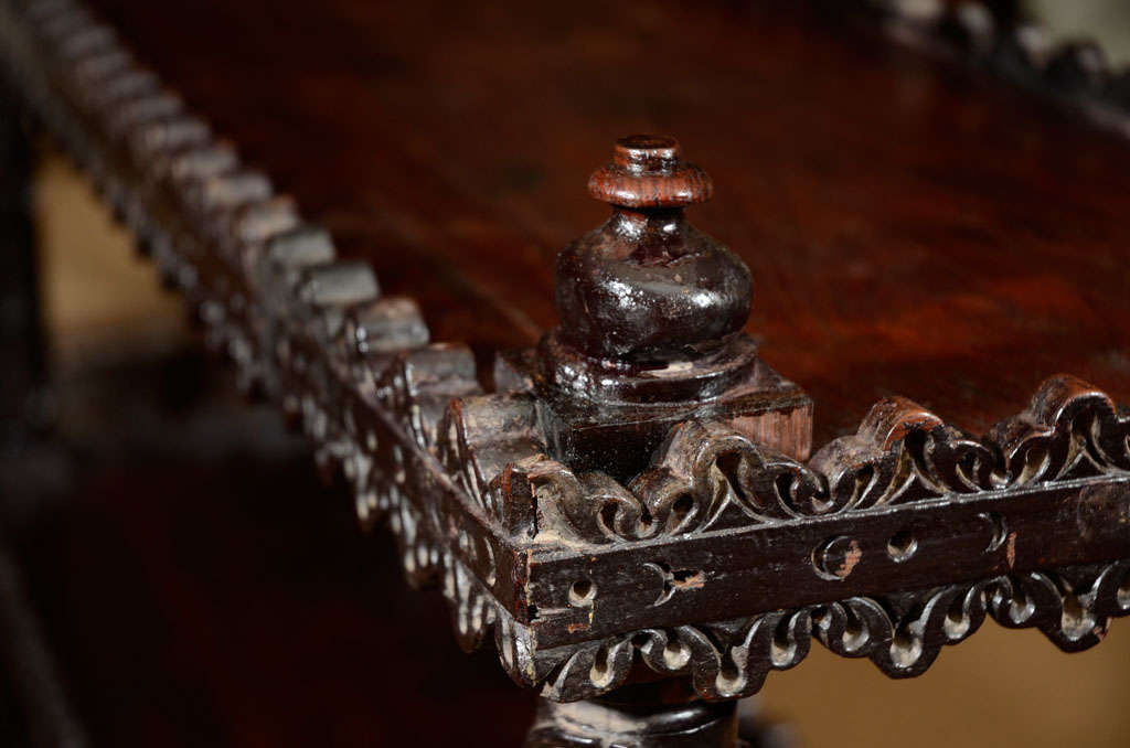 19th Century Anglo-Indian Carved Rosewood Etagere/Book Shelf 7